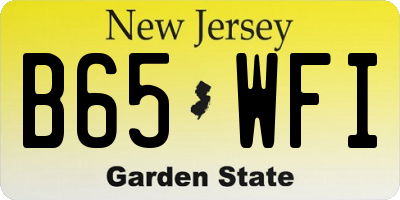 NJ license plate B65WFI