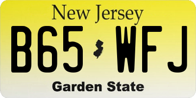 NJ license plate B65WFJ