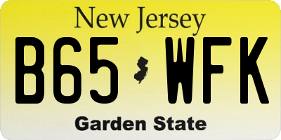 NJ license plate B65WFK