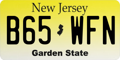 NJ license plate B65WFN
