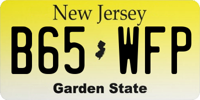 NJ license plate B65WFP