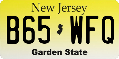 NJ license plate B65WFQ