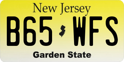 NJ license plate B65WFS