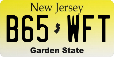 NJ license plate B65WFT