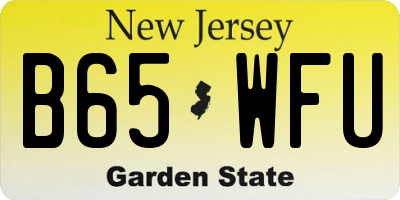 NJ license plate B65WFU