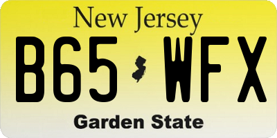 NJ license plate B65WFX