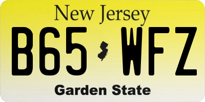 NJ license plate B65WFZ