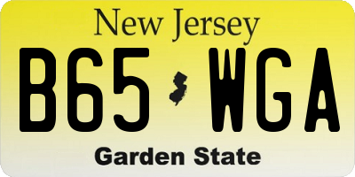 NJ license plate B65WGA