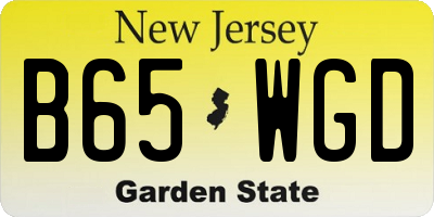 NJ license plate B65WGD