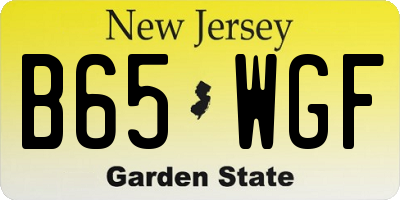 NJ license plate B65WGF