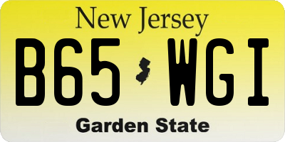 NJ license plate B65WGI