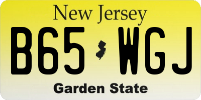 NJ license plate B65WGJ