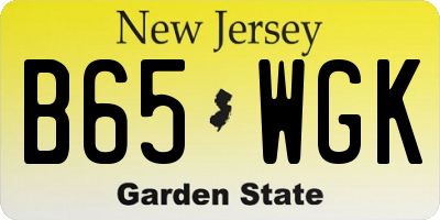 NJ license plate B65WGK
