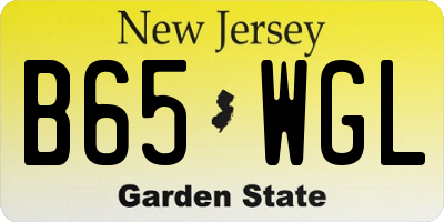 NJ license plate B65WGL