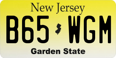 NJ license plate B65WGM