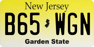 NJ license plate B65WGN