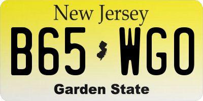 NJ license plate B65WGO