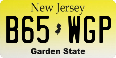 NJ license plate B65WGP
