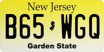 NJ license plate B65WGQ