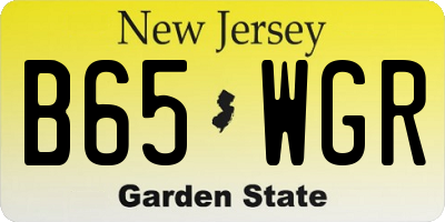 NJ license plate B65WGR