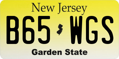NJ license plate B65WGS