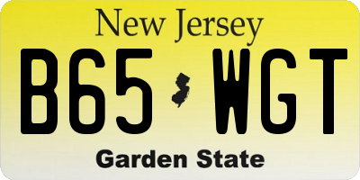 NJ license plate B65WGT