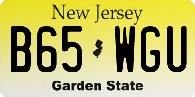 NJ license plate B65WGU