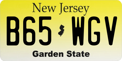 NJ license plate B65WGV