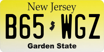 NJ license plate B65WGZ