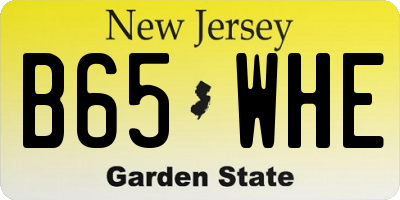 NJ license plate B65WHE
