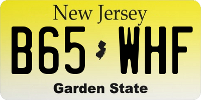 NJ license plate B65WHF