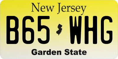 NJ license plate B65WHG