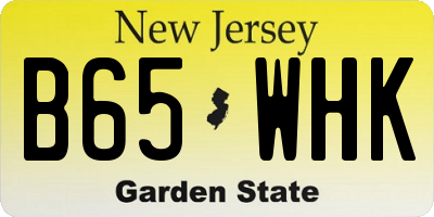 NJ license plate B65WHK