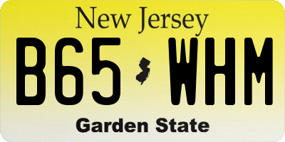 NJ license plate B65WHM