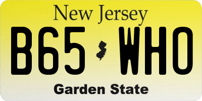 NJ license plate B65WHO