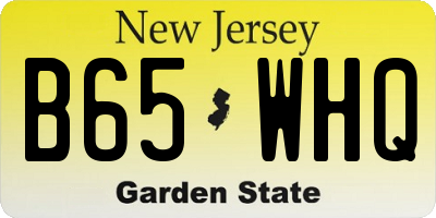 NJ license plate B65WHQ