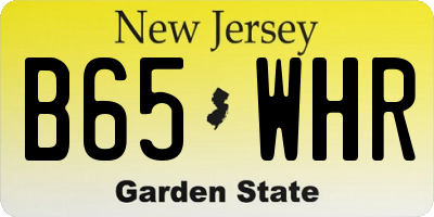 NJ license plate B65WHR