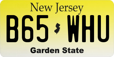 NJ license plate B65WHU