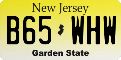 NJ license plate B65WHW