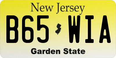 NJ license plate B65WIA