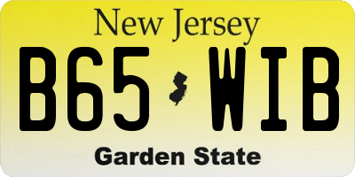 NJ license plate B65WIB