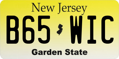 NJ license plate B65WIC
