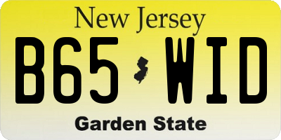 NJ license plate B65WID