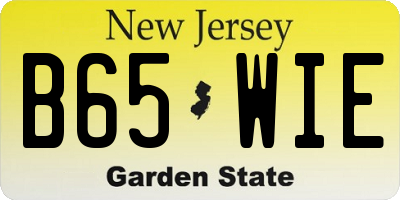 NJ license plate B65WIE