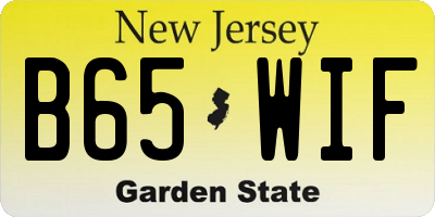 NJ license plate B65WIF