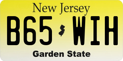 NJ license plate B65WIH