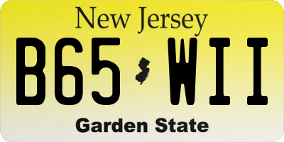 NJ license plate B65WII
