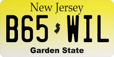 NJ license plate B65WIL