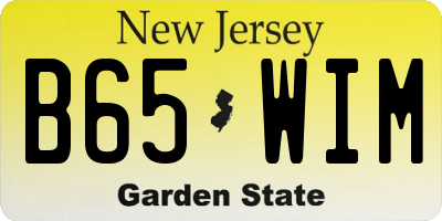NJ license plate B65WIM