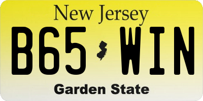 NJ license plate B65WIN